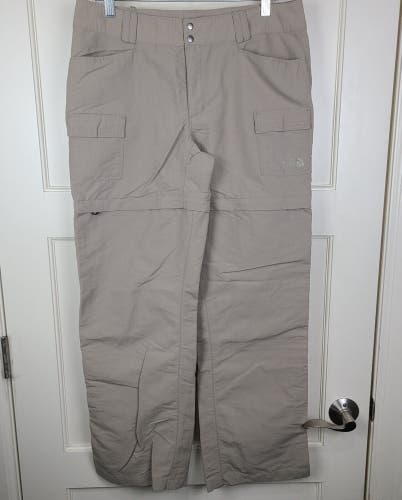 North Face Convertible Cargo Pants Womens Khaki Hiking Nylon Size: 12