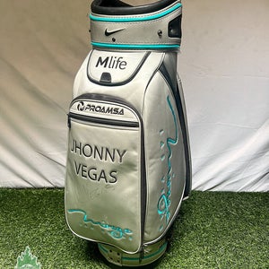 Autographed Johnny Vegas Nike Golf Staff Bag Embroidered M Life Mirage Casino