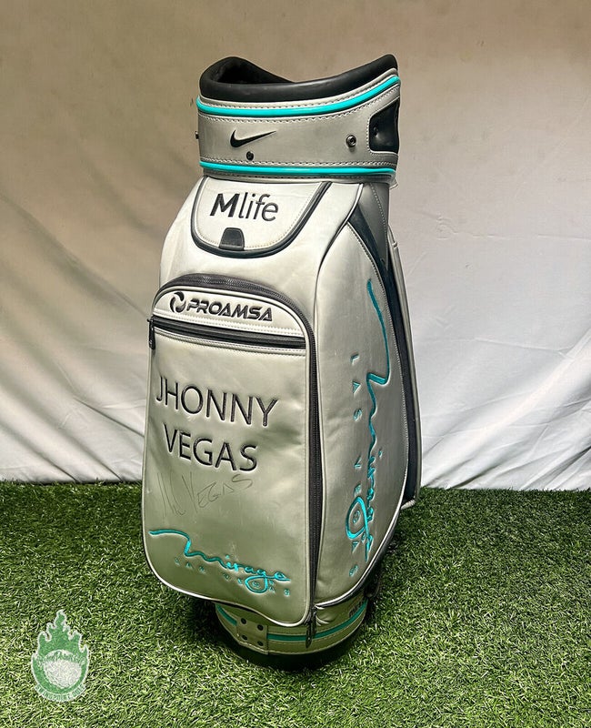 Autographed Johnny Vegas Nike Golf Staff Bag Embroidered M Life Mirage Casino