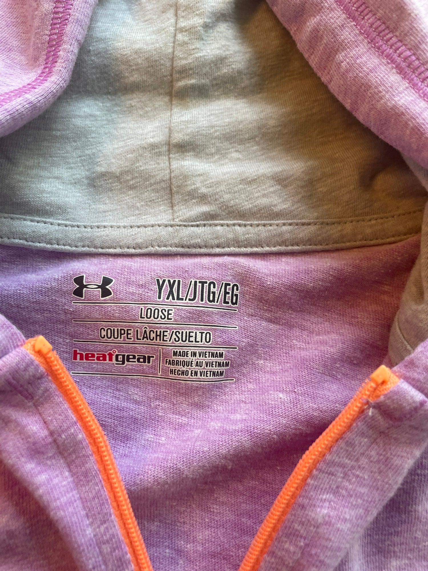 Under Armour pink / grey pullover Paired w/A Second UnderArmour YXL Cotton  Hoodie Full Zip. | SidelineSwap