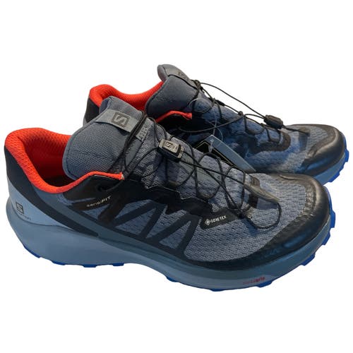 Salomon Sense Ride 4 Men's Shoes Trail Runners Gray Black Orange Size 7 New