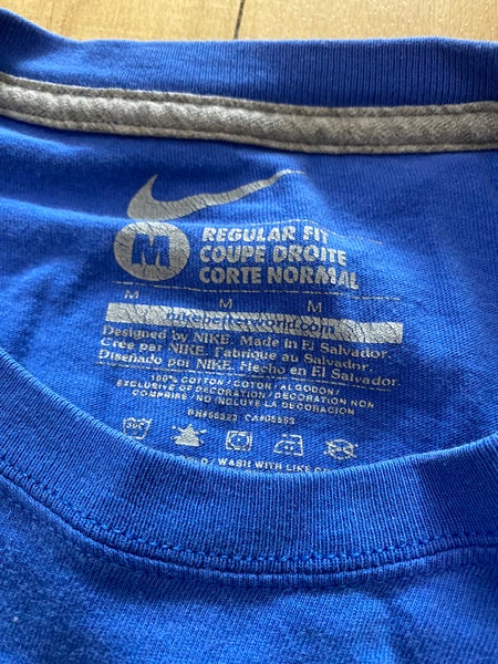 Nike Adult Medium Blue Short Sleeve Shirt Regular Fit