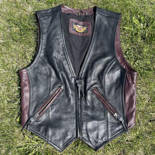 Harley Davidson 95th Anniversary Leather Zip Vest Women's Size Medium M