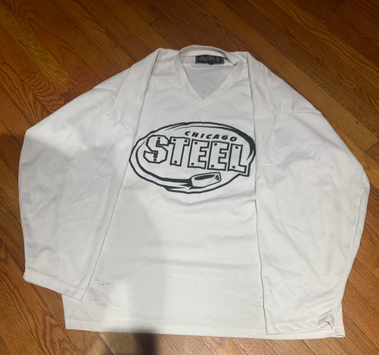 White Chicago Steel USHL XL Jersey
