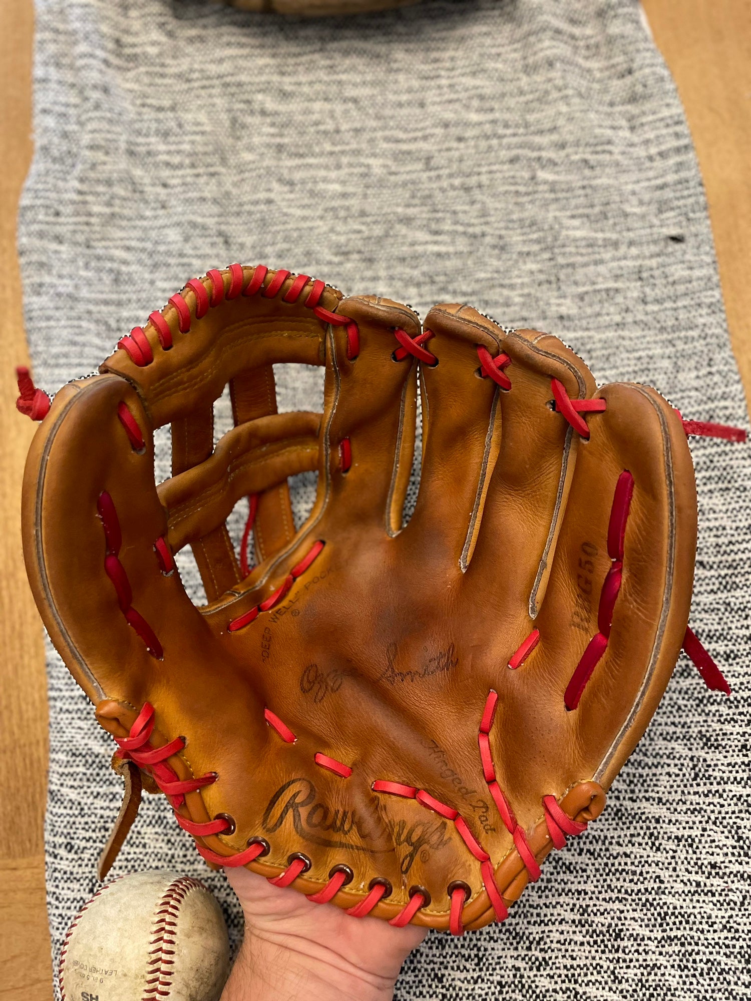 Vintage Right-hand Throw Rawlings Baseball Glove—Ozzie Smith