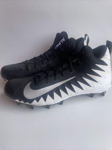 Nike Alpha Menace Men's Football Cleats - Size 13 -  871451-103  Black White