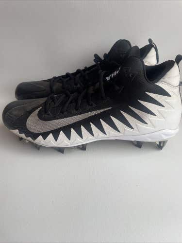 Nike Alpha Menace Men's Football Cleats - Size 12 -  871451-103  Black White