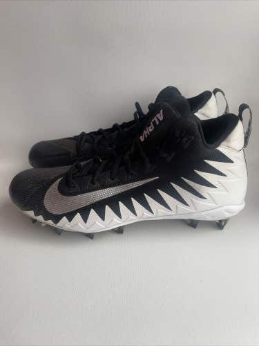 Nike Alpha Menace Men's Football Cleats - Size 12 -  871451-103  Black White