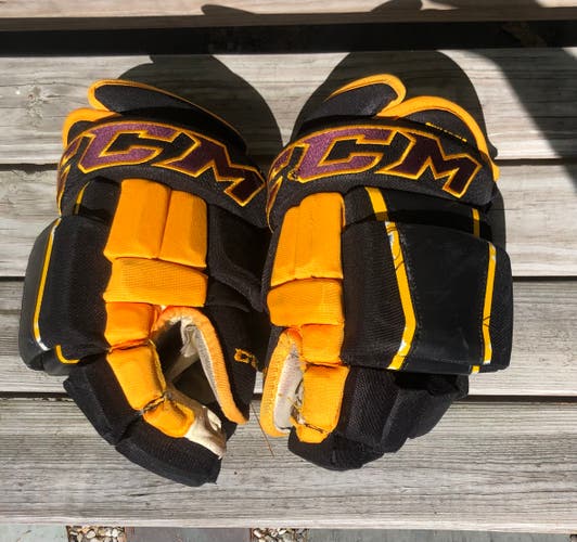 Arizona State Sun Devils CCM HG97 Black Hockey Gloves 14" - Team Stock NCAA D1