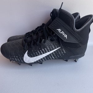 Nike Mens Alpha Menace Pro 2 Mid Football Cleats Black White AQ3209-002 Sz 10.5