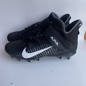 Nike Mens Alpha Menace Pro 2 Mid Football Cleats Black White AQ3209-002 Sz 12