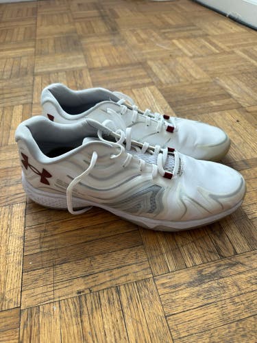 White Unisex Size 13 (Women's 14) Under Armour Shoes