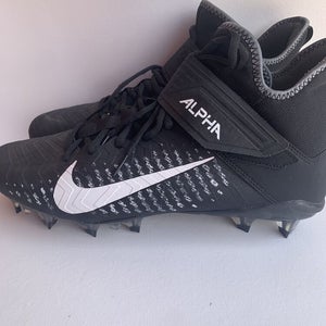 Nike Mens Alpha Menace Pro 2 Mid Football Cleats Black White AQ3209-002 Sz 12.5