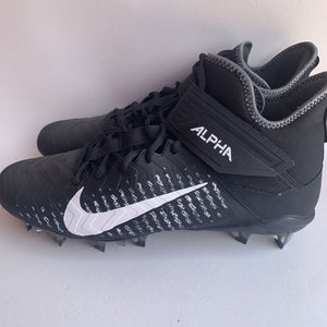 Nike Mens Alpha Menace Pro 2 Mid Football Cleats Black White AQ3209-002 Sz 13