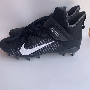 Nike Mens Alpha Menace Pro 2 Mid Football Cleats Black White AQ3209-002 Sz 14