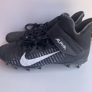 Nike Mens Alpha Menace Pro 2 Mid Football Cleats Black White AQ3209-002 Sz 14