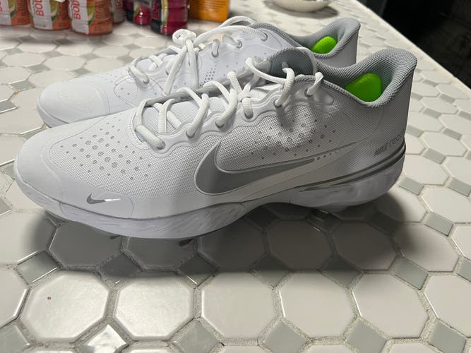 Baseball Size 14 Cleats White Men's Metal Low Top Nike alpha huarache elite 3