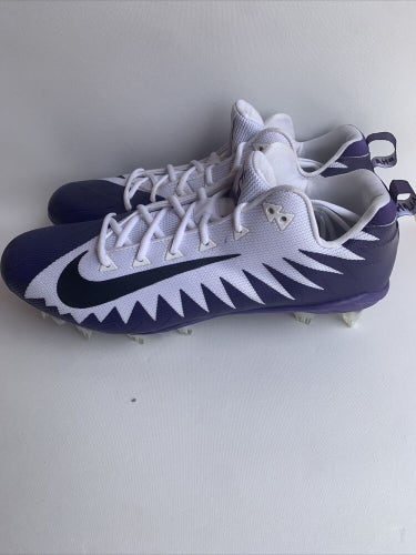 Nike Alpha Menace PRO Football Cleats White Purple 922804-106 Mens Sz 15