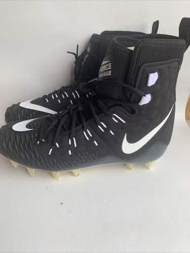 Nike Force Savage 857063-011 Black And White Football Cleats Size 11.5