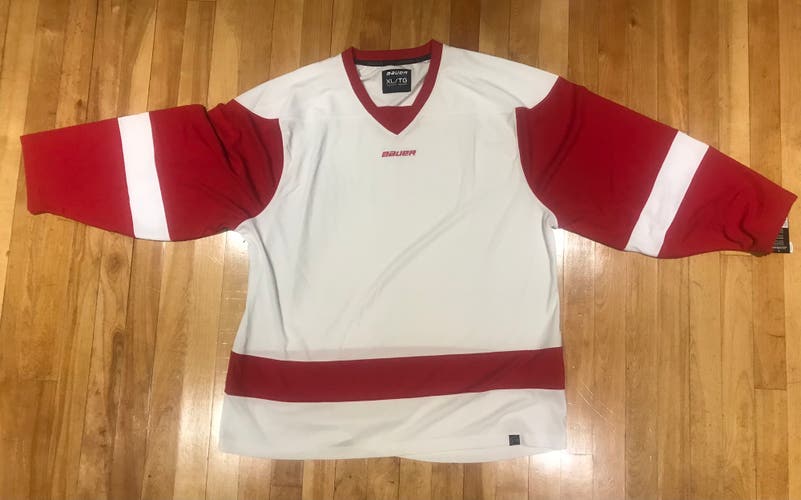 White and Red Bauer 900 XL jersey