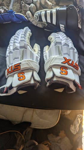 Used STX Syracuse Rzr Lacrosse Gloves 13"