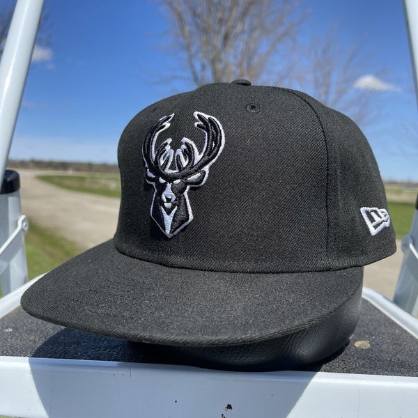 New Era Adult Milwaukee Bucks Black Label Adjustable Trucker Hat