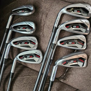 Used Men's Ping Left Hand G410 Iron Set Senior Flex 8 Pieces Graphite Shaft