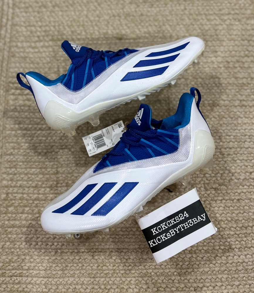 Adidas Adizero Football Cleats White Royal Blue FZ0766 Mens size 14