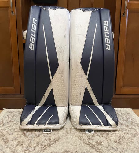 Bauer Supreme 3S Intermediate Int Large Goalie Leg Pads Blue And White
