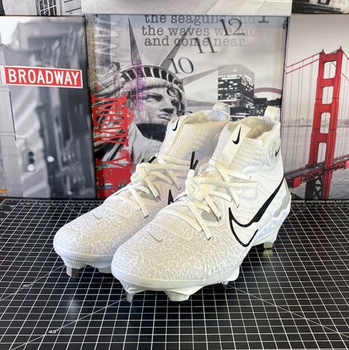 Nike Alpha Huarache NXT MCS White Black Baseball Cleats DJ6517-100 Men's Size 10