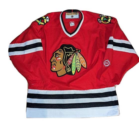 KOHO Chicago Blackhawks NHL Canada Stitched Jersey Vintage Mens Medium M Hockey