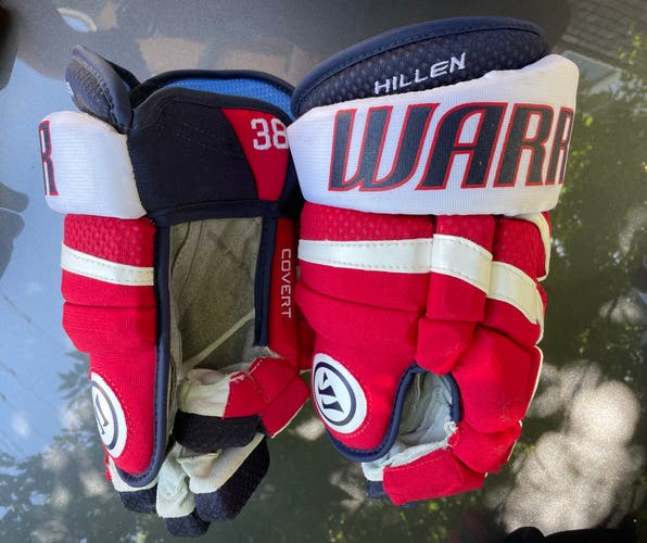 Game worn Warrior Covert Pro Gloves 14" Pro Stock Caps Hillen