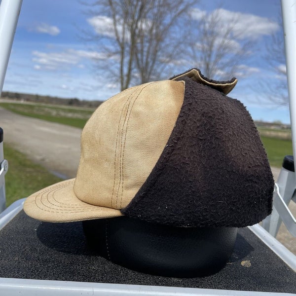 Vintage Ear Flaps Trapper Hunting Blaze Orange Fleece Lined Hat