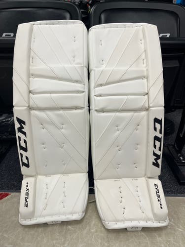 New CCM Extreme Flex 5.9 Intermediate Goalie Leg Pads 32+1” All White