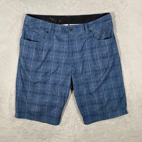 Hurley Mens Shorts Size 34 Blue Hybrid 10" Board Phantom Logo Mesh Lined Pockets