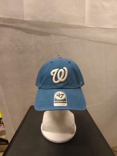 NWS Washington Nationals '47 Clean Up Strapback Hat MLB Blue