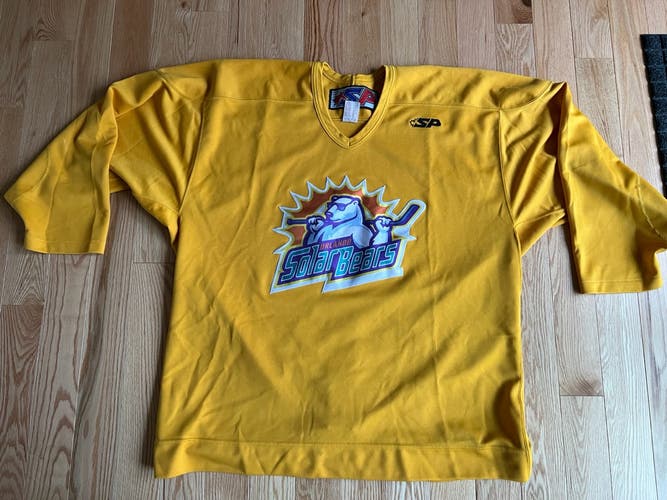 Orlando Solar Bears Gold Used Size 56 Men's SP Pro Stock Jersey