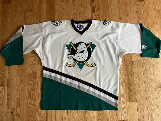 Anaheim Mighty Ducks  Vintage White Used Men's XL Starter Jersey