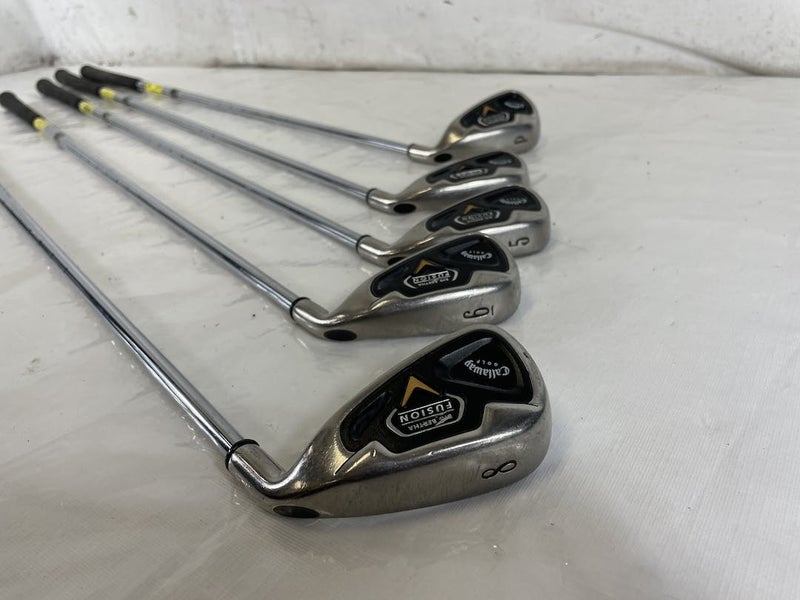 Used Callaway Big Bertha Fusion 4i-pw Uniflex Steel Shaft Iron Set (missing 7 And 9 Irons)