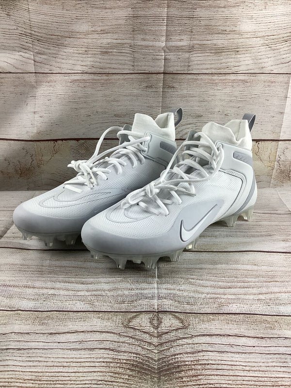 Nike Alpha Huarache 8 Varsity White/Grey Lacrosse Cleats