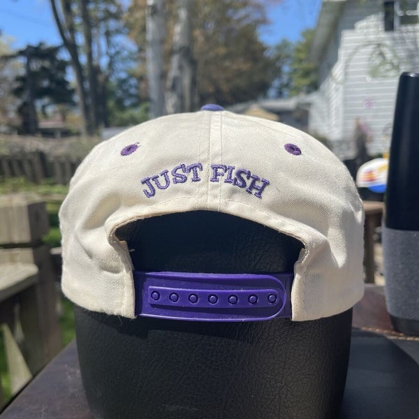 Vintage Stren White Purple Adjustable Snapback Hat Ball Cap