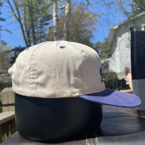 Vintage Stren White Purple Adjustable Snapback Hat Ball Cap