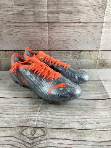 Puma Ultra 1.4 FG/AG Soccer Cleats Silver Neon Citrus 106694-01 Men’s Size 12