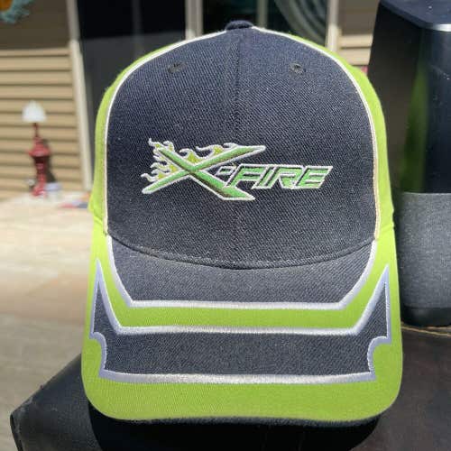Arctic Cat X-Fire Green Black Strapback Embroidered ArcticWear Snowmobile Hat