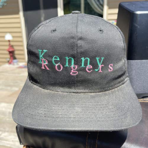 Vintage Kenny Rogers Hat Cap Snapback Black Country Music Concert