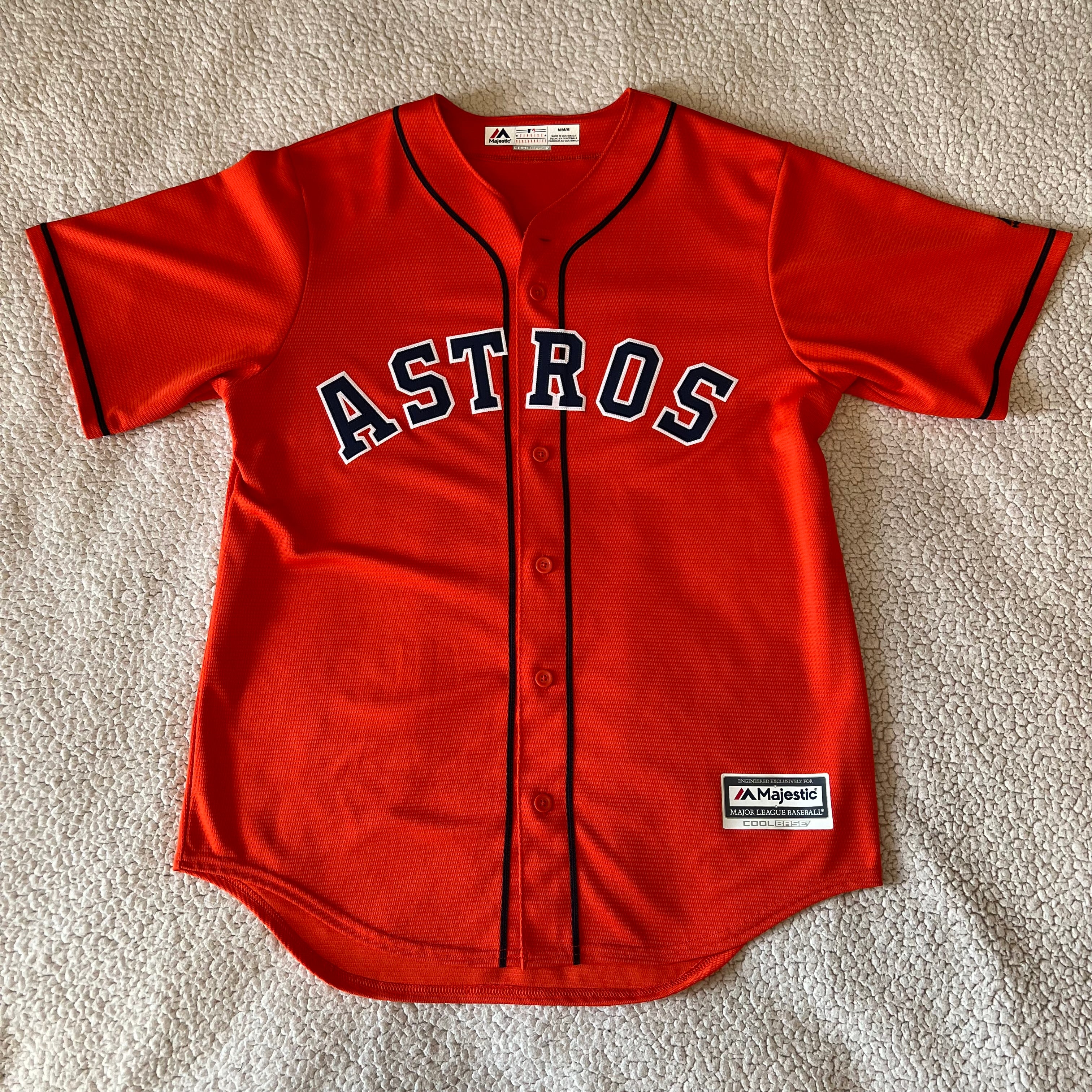 Men's Houston Astros Jose Altuve Majestic Orange Alternate Cool Base Player  Jersey