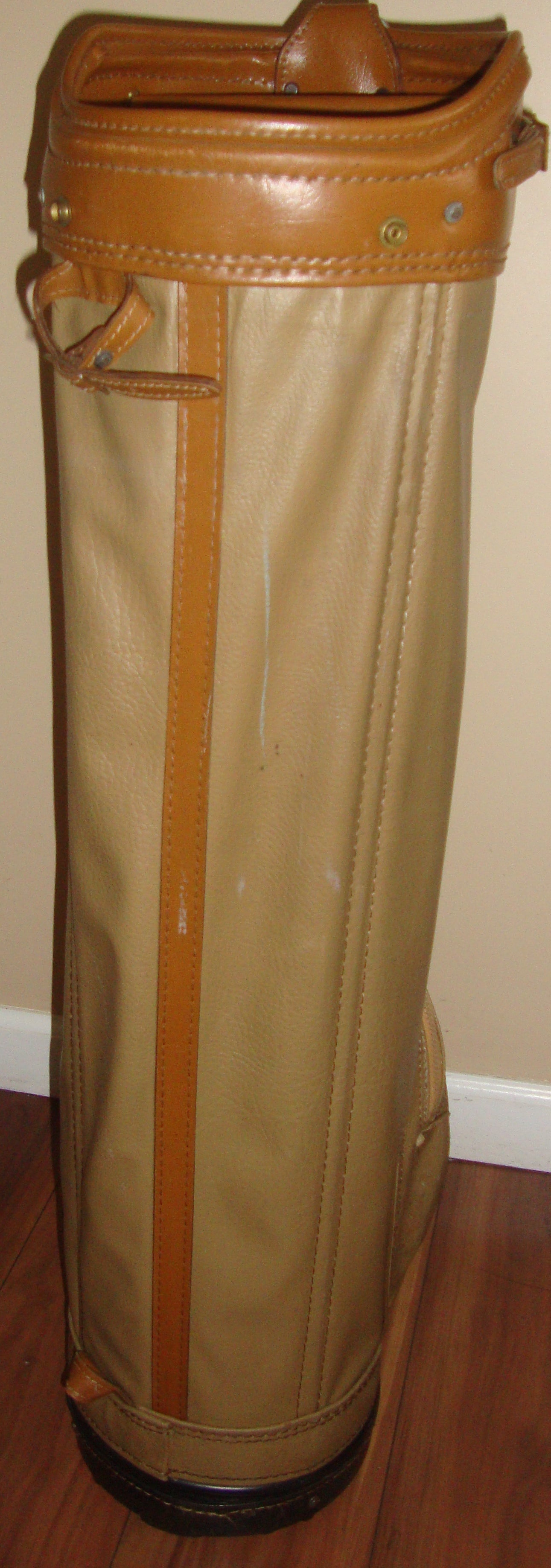 Vintage Burton Jasper Alabama Golf Bag Brown Leather 3 Top Divider 