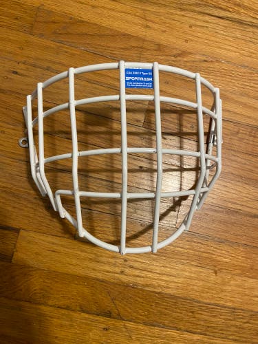 Goalie Sportmask Cage Long White Replacement