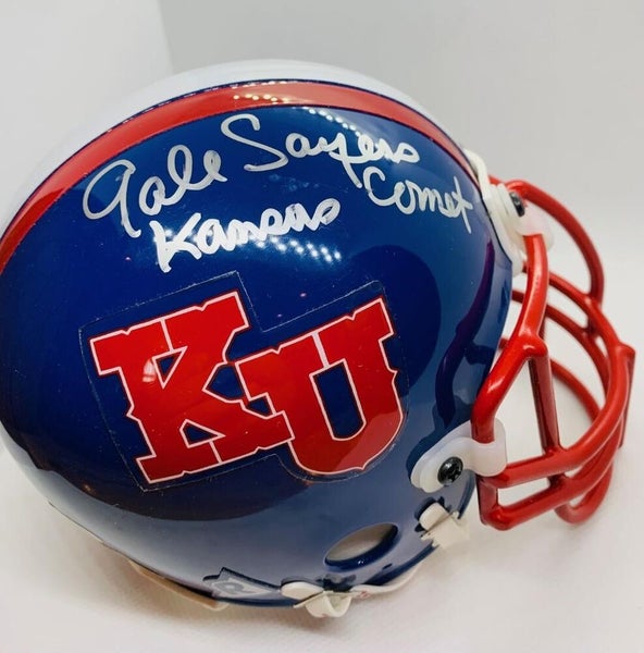 Gale Sayers Kansas Comet Signed NCAA Riddell Mini Helmet - JSA Authentic