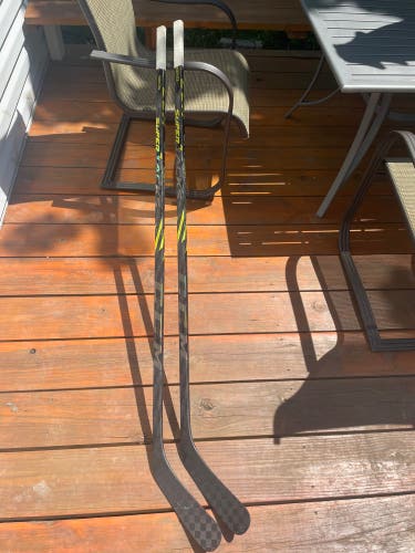 2 CCM Senior Left Hand P92 Pro Stock Super Tacks AS4 Pro Hockey Stick